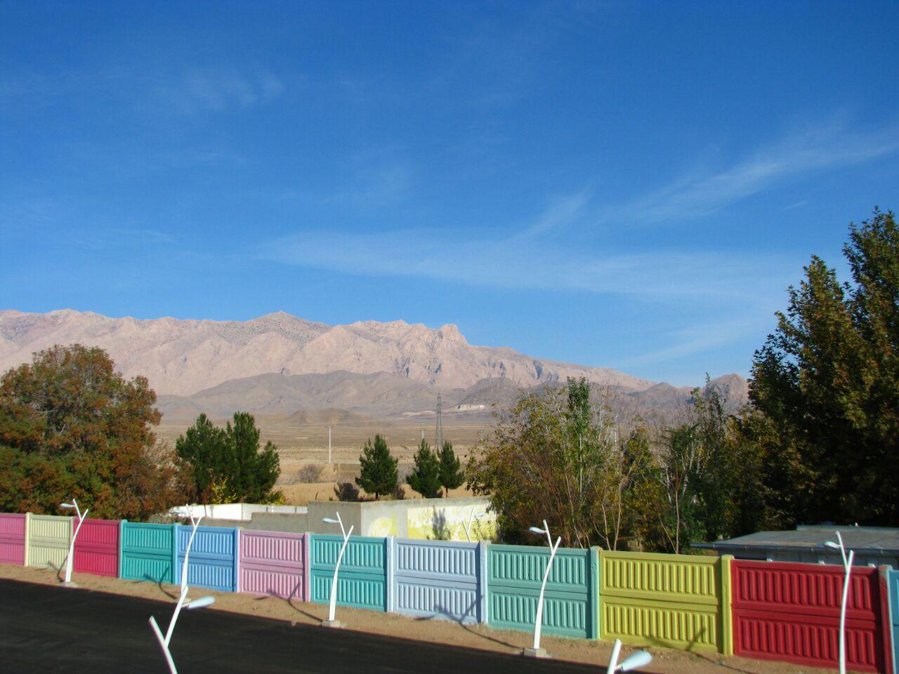 Colorful entrance wall of the camp