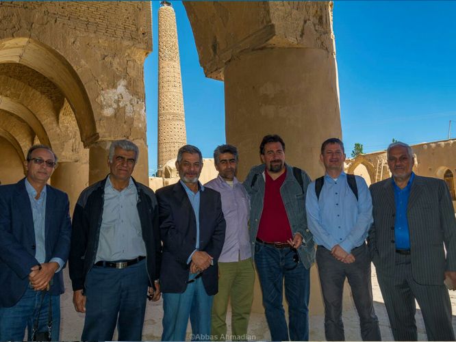 Visiting Professor fluorine Schwartz and Professor nap with the family of Antiquities Damghan