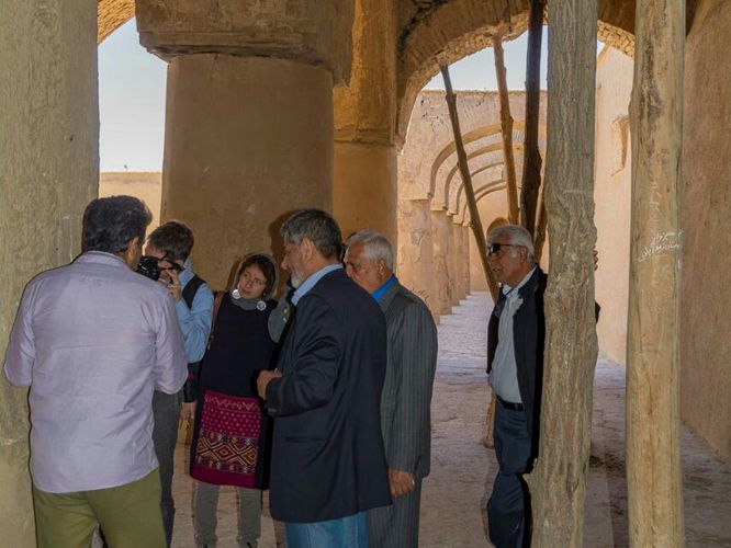 Visiting Professor fluorine Schwartz and Professor nap with the family of Antiquities Damghan