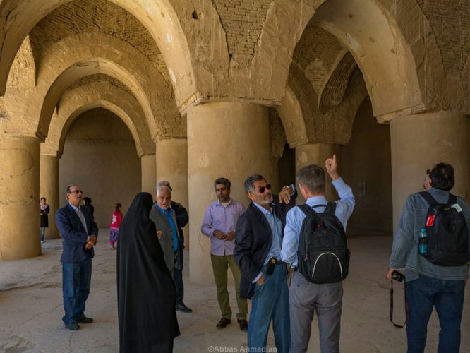 Visiting Professor fluorine Schwartz and Professor nap with the family of Antiquities Damghan