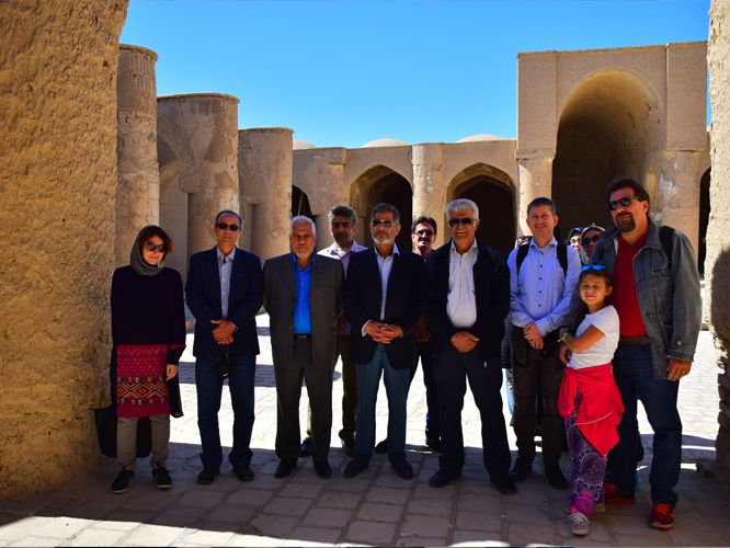 Visiting Professor fluorine Schwartz and Professor nap with the family of Antiquities Damghan