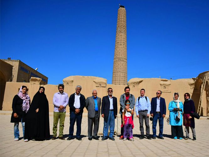 Visiting Professor fluorine Schwartz and Professor nap with the family of Antiquities Damghan