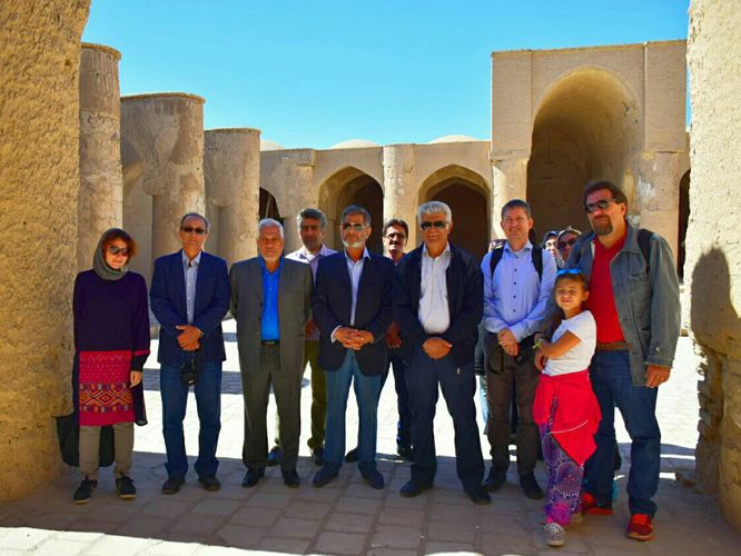 Visiting Professor fluorine Schwartz and Professor nap with the family of Antiquities Damghan